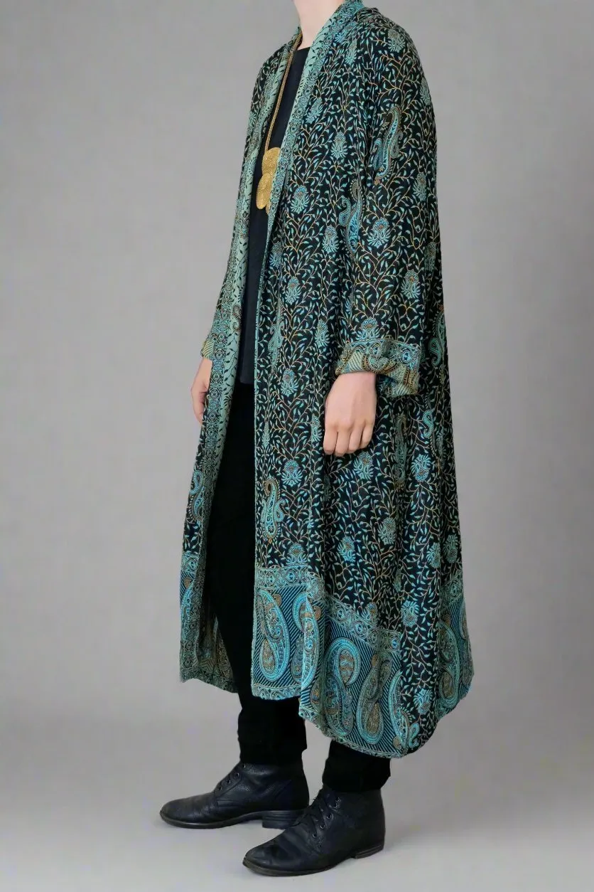 Printed Duster - Turquoise Paisley
