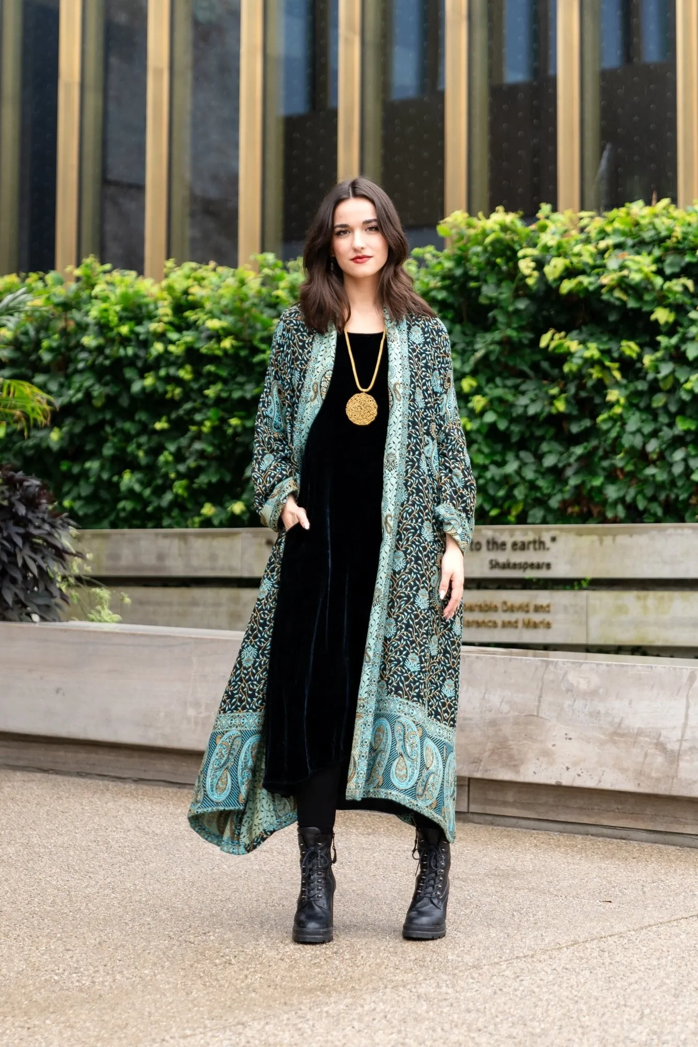 Printed Duster - Turquoise Paisley