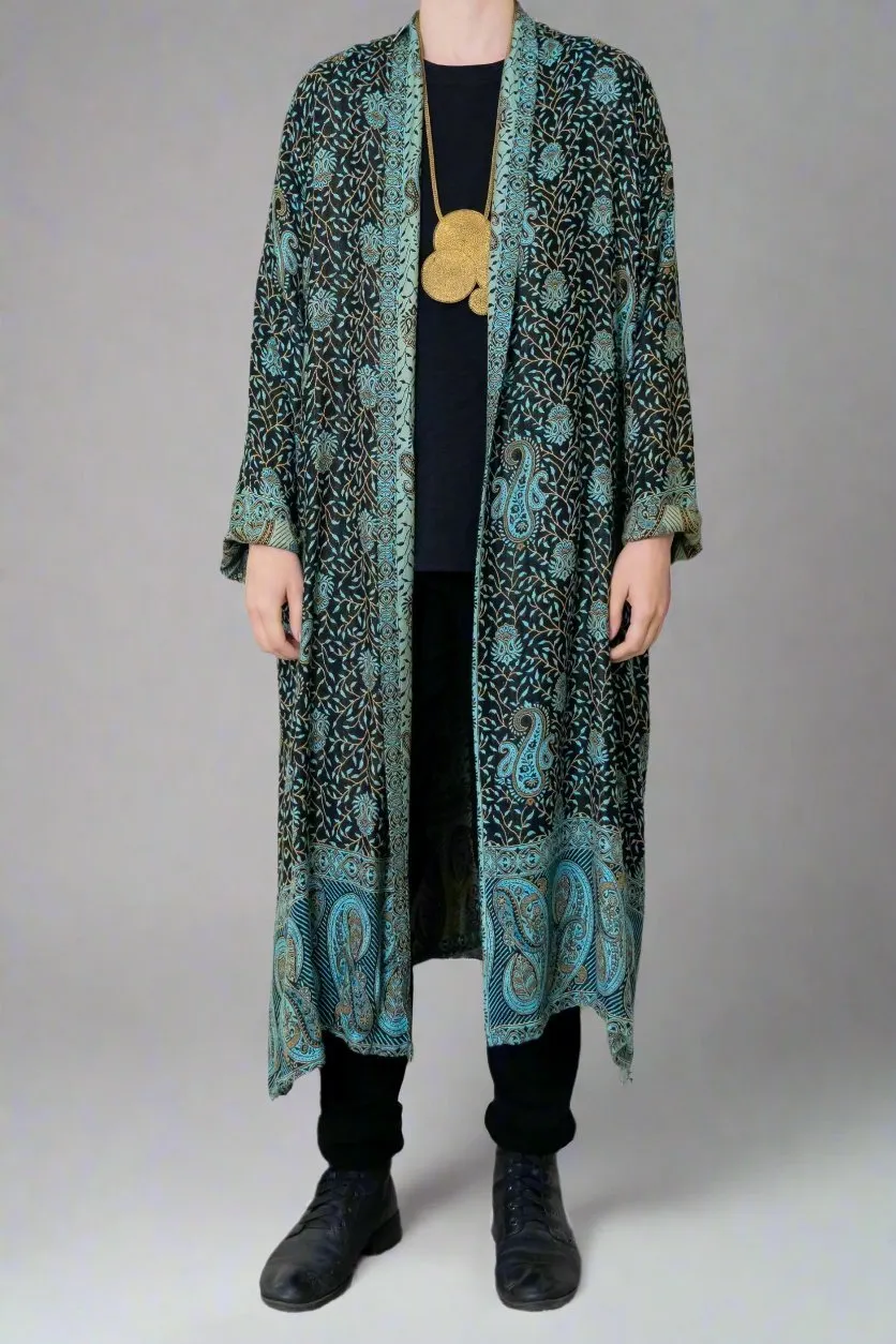 Printed Duster - Turquoise Paisley
