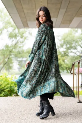 Printed Duster - Turquoise Paisley