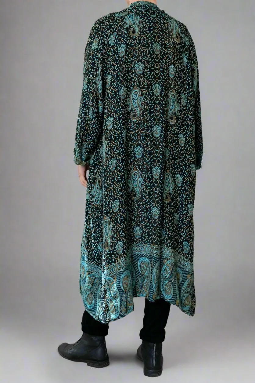 Printed Duster - Turquoise Paisley