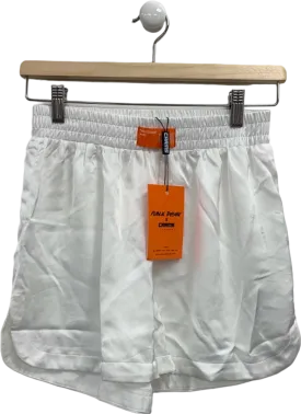 Public Desire White Satin Lounge Shorts UK 8