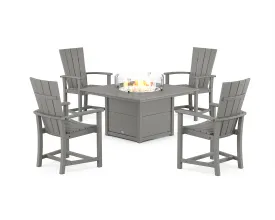 Quattro 4-Piece Upright Adirondack Conversation Set with Fire Pit Table