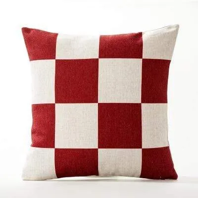Red Geometric Lattice Pillow Cushion Cover