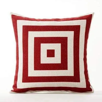 Red Geometric Lattice Pillow Cushion Cover