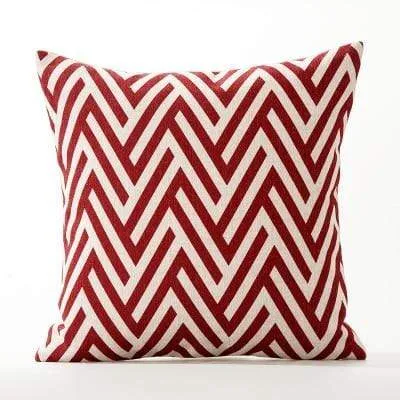 Red Geometric Lattice Pillow Cushion Cover