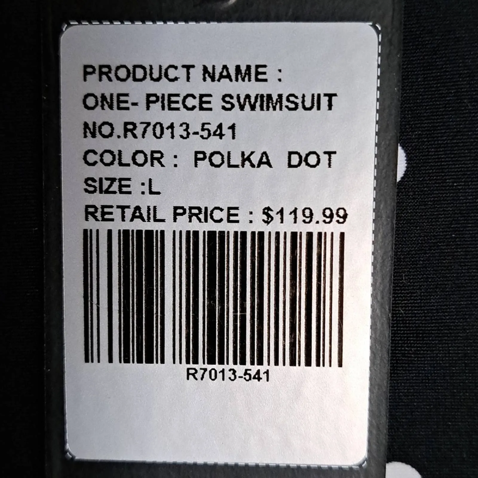 Relleciga Tummy Control Ruched Swimwear Polkadot Black Large
