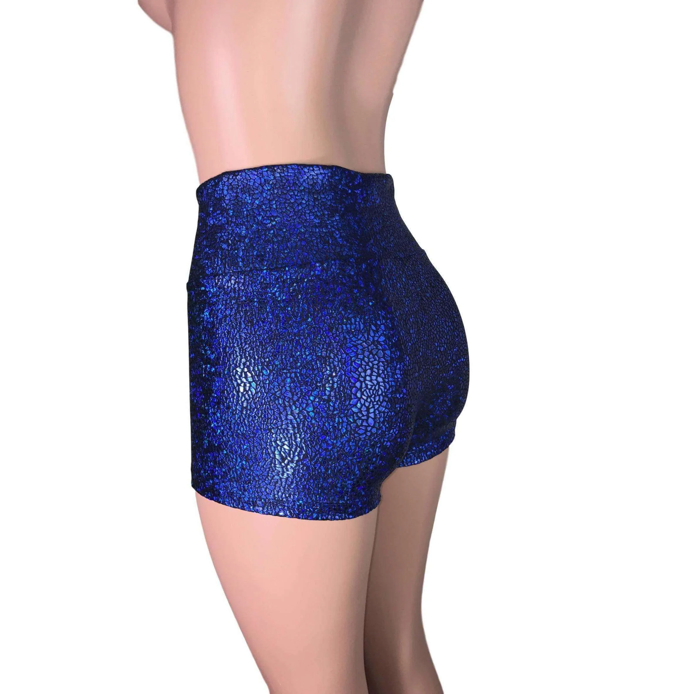 SALE - High Waisted Booty Shorts - Blue Avatar