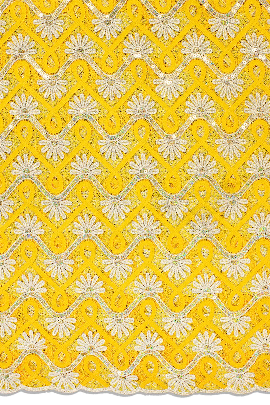 Sequence Guipure Lace - SGPL104 - Sunshine Yellow