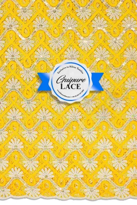 Sequence Guipure Lace - SGPL104 - Sunshine Yellow