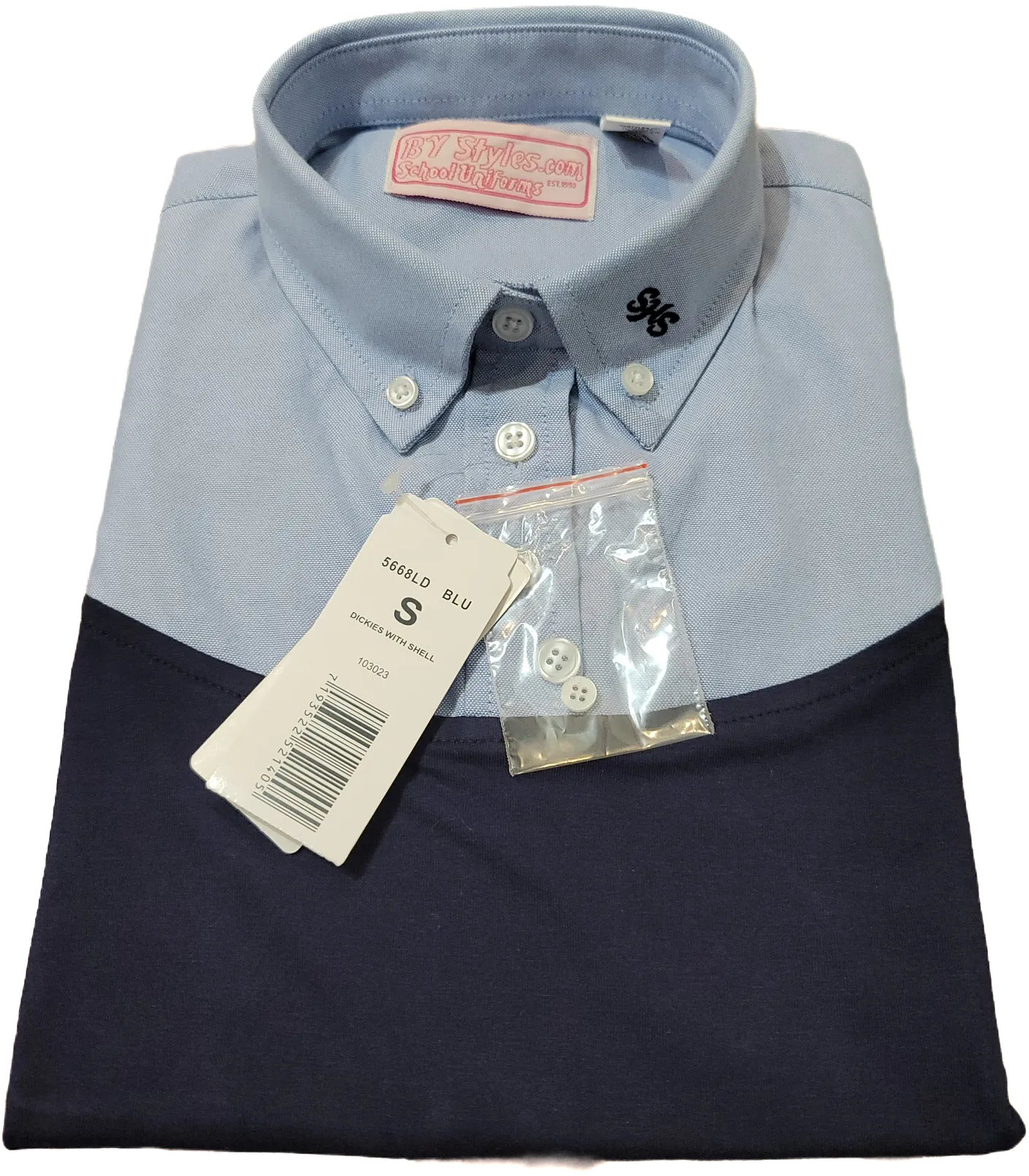 Shevach Blue Sleeveless Shell Dickie With SHS Logo