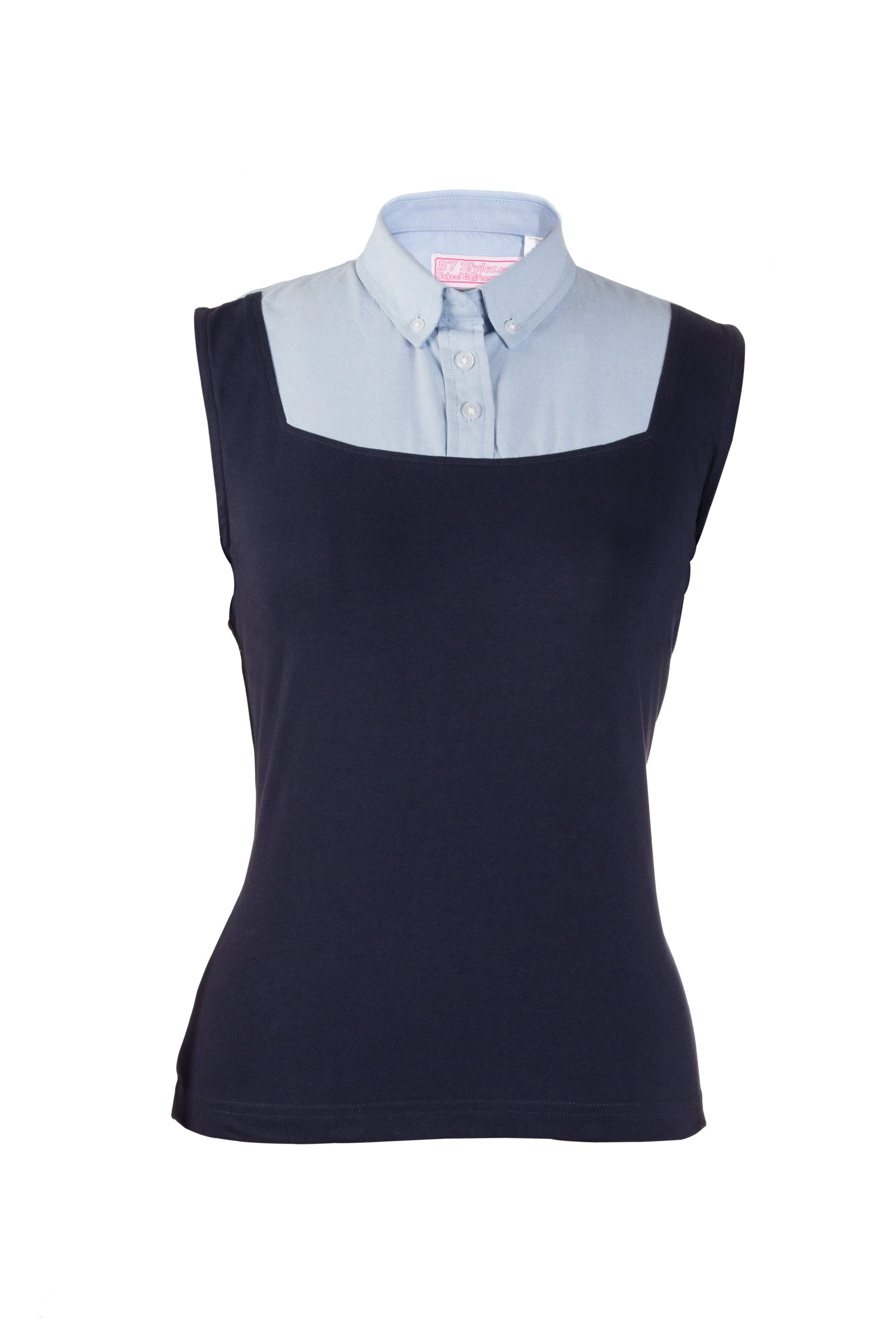Shevach Blue Sleeveless Shell Dickie With SHS Logo
