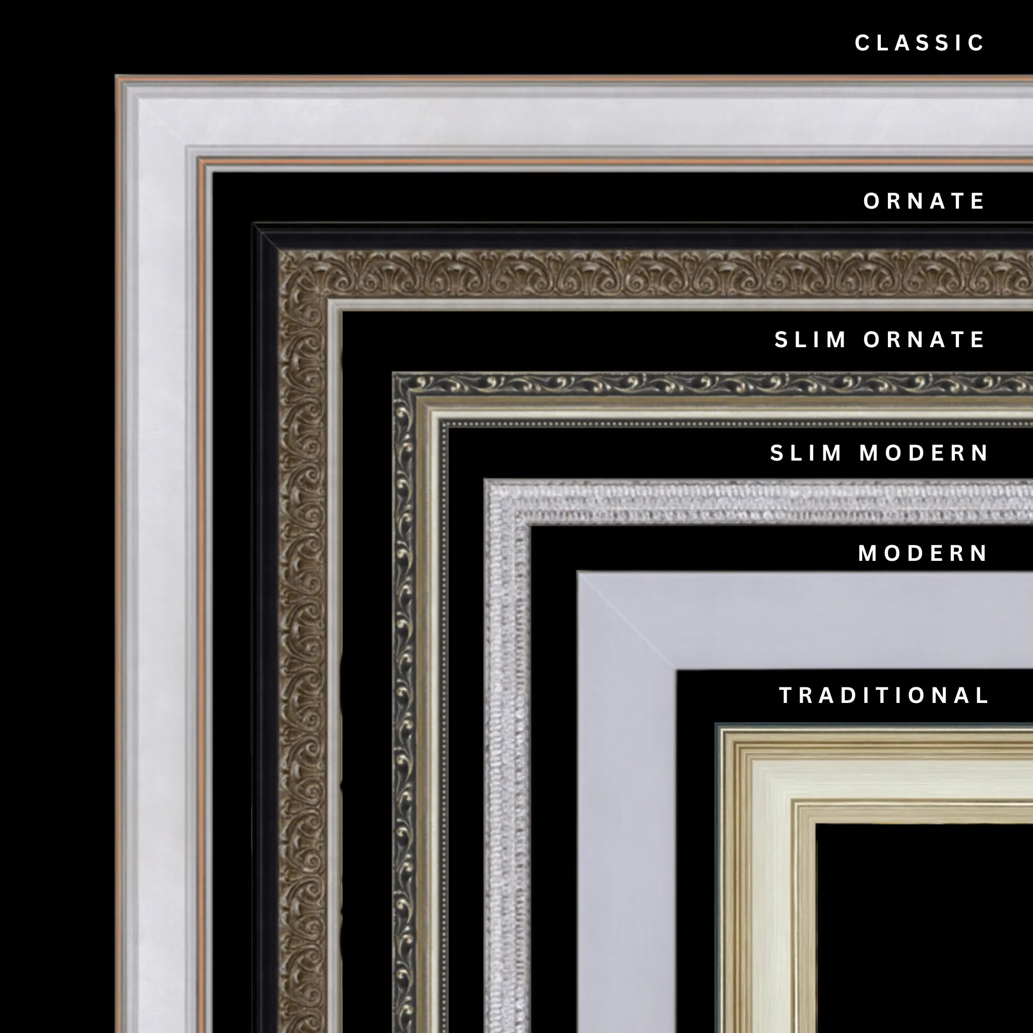 Silver 39x20 Picture Frame Ornate Traditional Classic Antique
