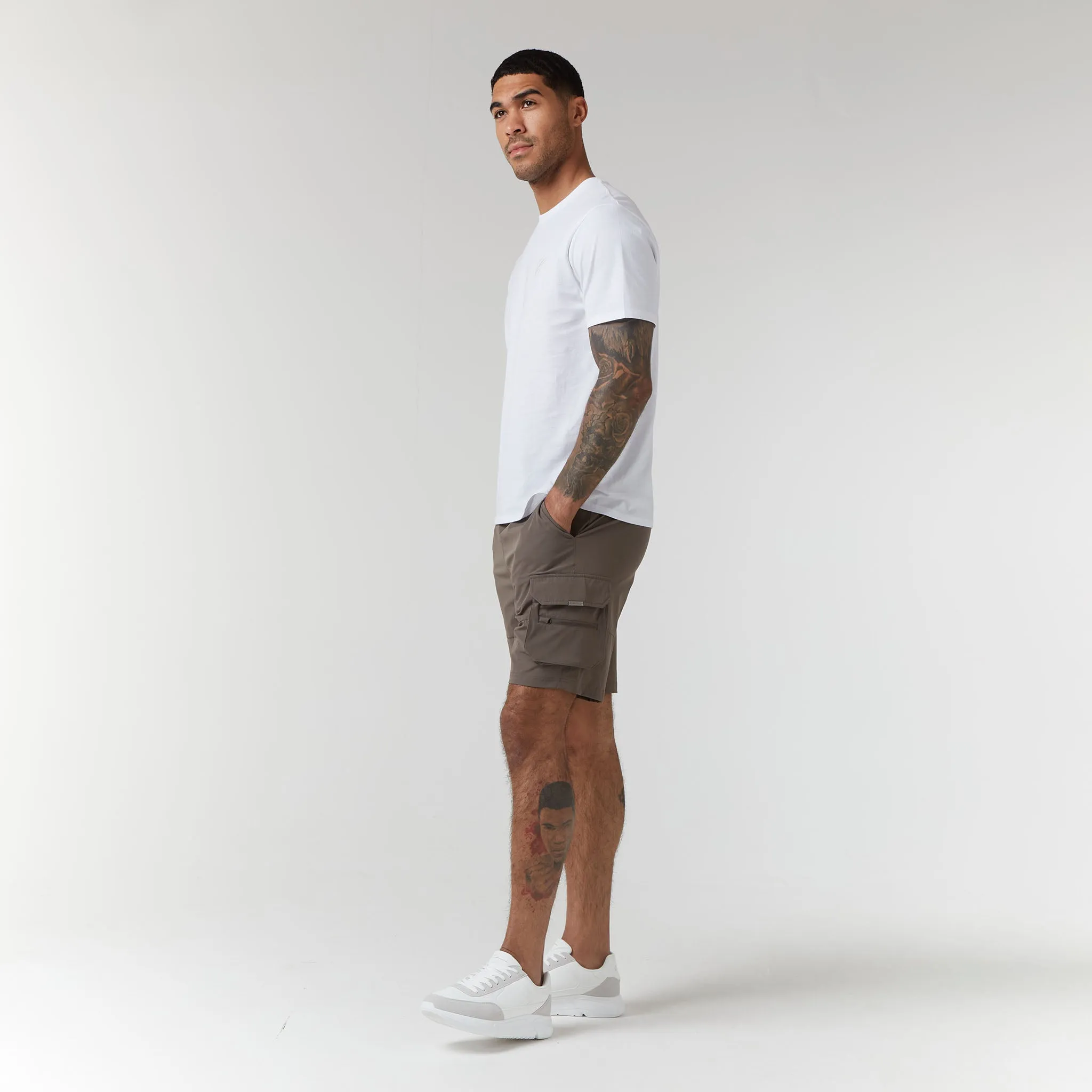 Tech Stretch Poly Cargo Short | Brown