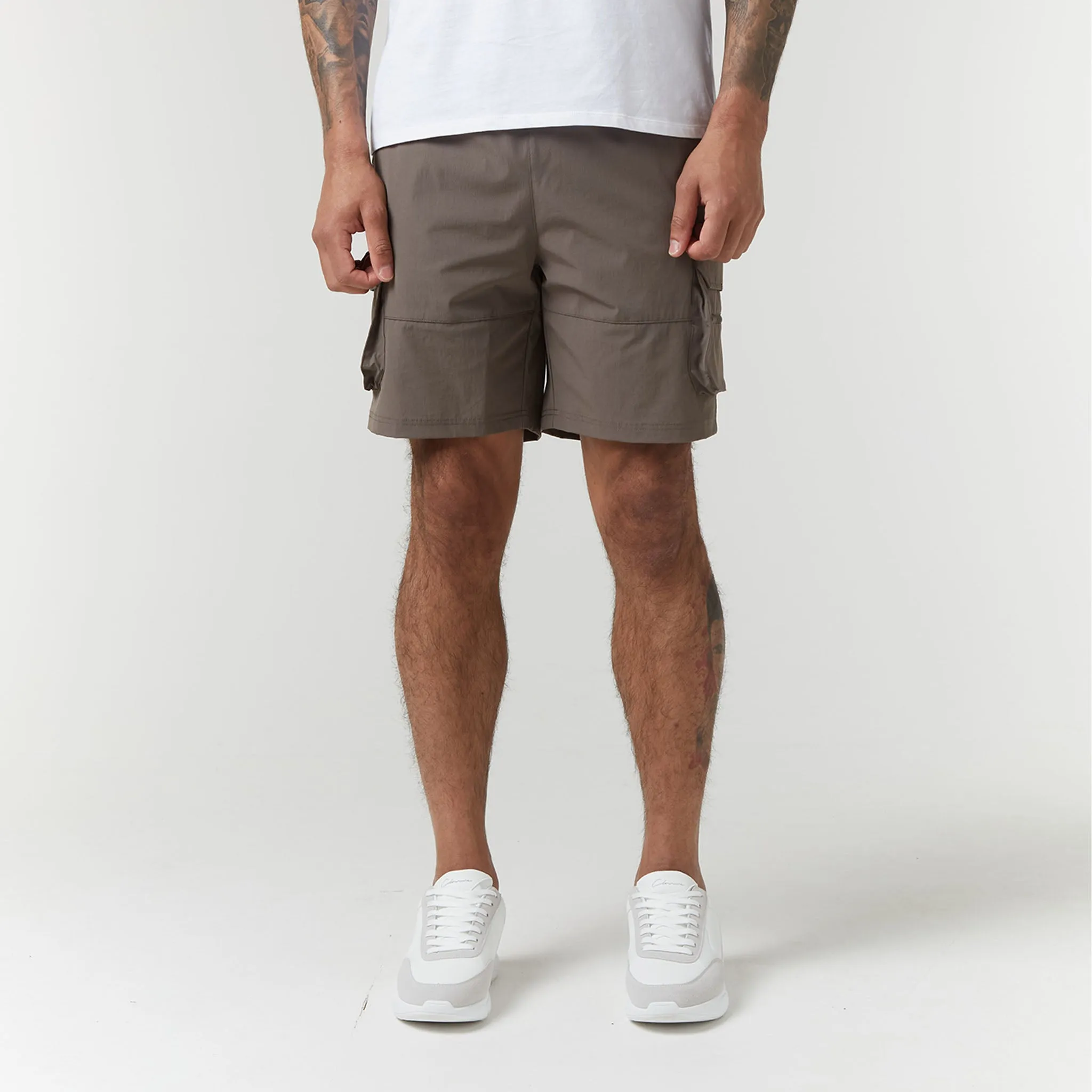 Tech Stretch Poly Cargo Short | Brown