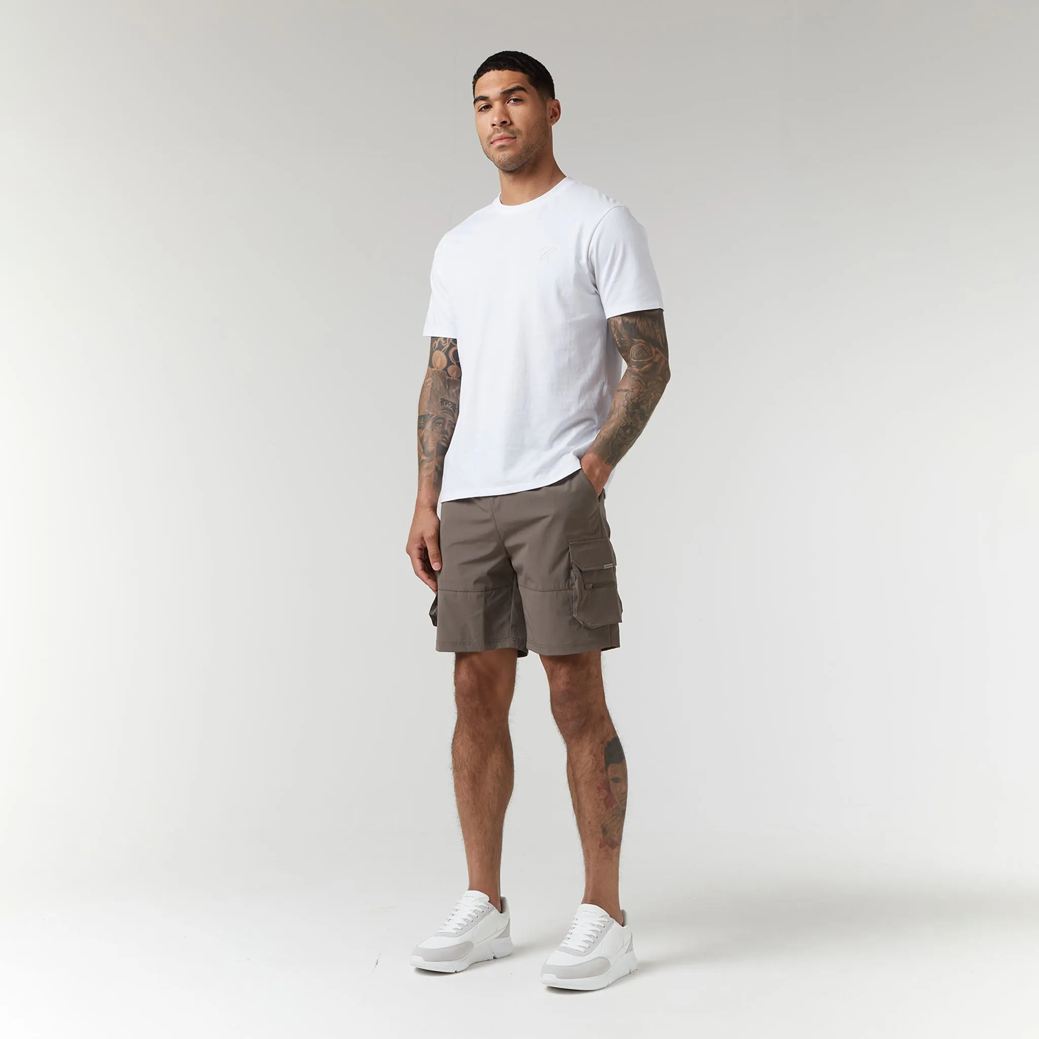 Tech Stretch Poly Cargo Short | Brown
