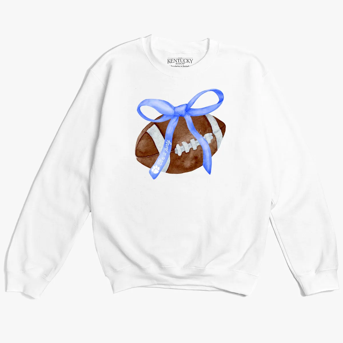 The Croquette Football Bow Crewneck Sweatshirt (Ivory)