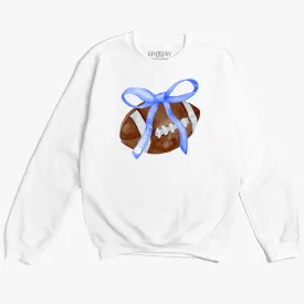 The Croquette Football Bow Crewneck Sweatshirt (Ivory)
