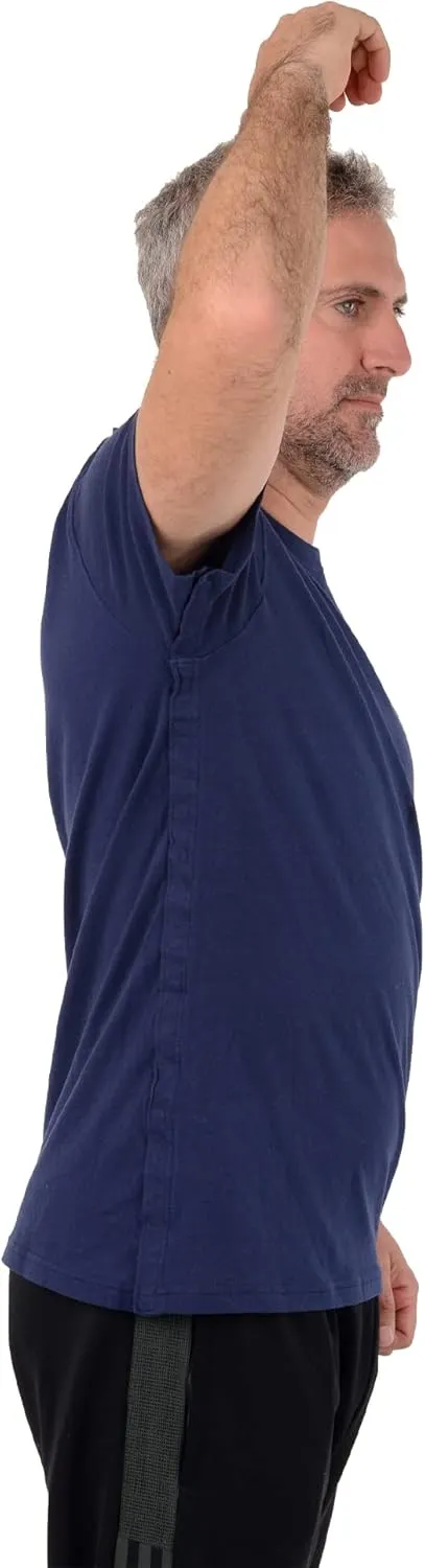 USBD Post Surgery Shoulder Recovery Shirt Tearaway Snap Open Design Tshirt for Easy Chemo Port Access Tee