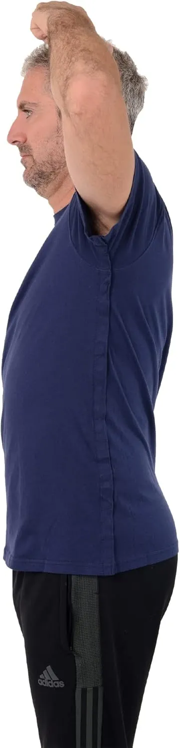 USBD Post Surgery Shoulder Recovery Shirt Tearaway Snap Open Design Tshirt for Easy Chemo Port Access Tee