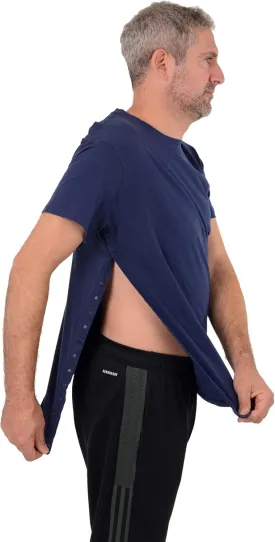 USBD Post Surgery Shoulder Recovery Shirt Tearaway Snap Open Design Tshirt for Easy Chemo Port Access Tee