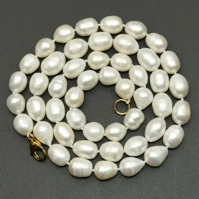 Veradorna White Natural 11-12mm Baroque Rice Shape Pearl