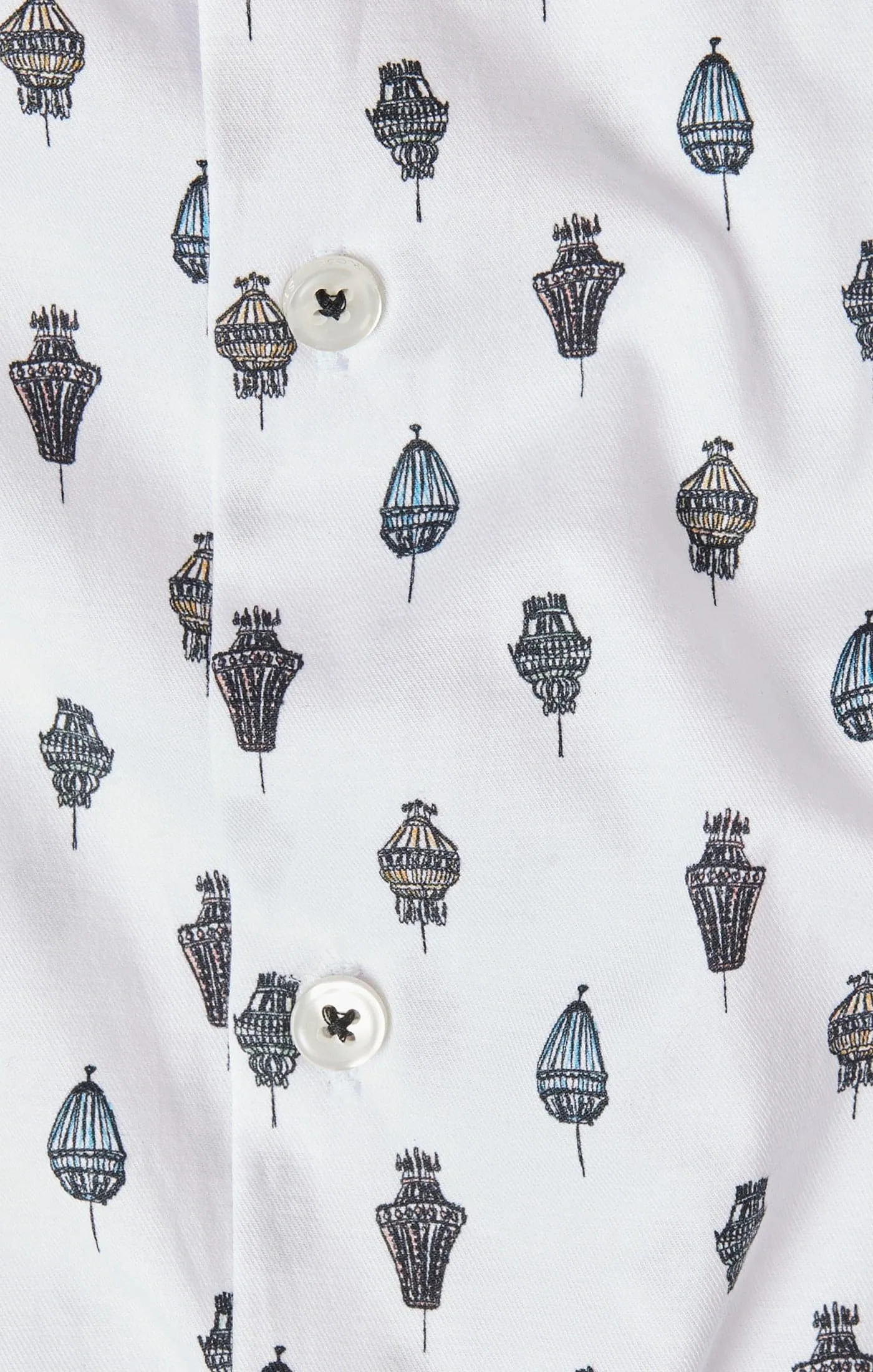 White Chandelier Print Shirt