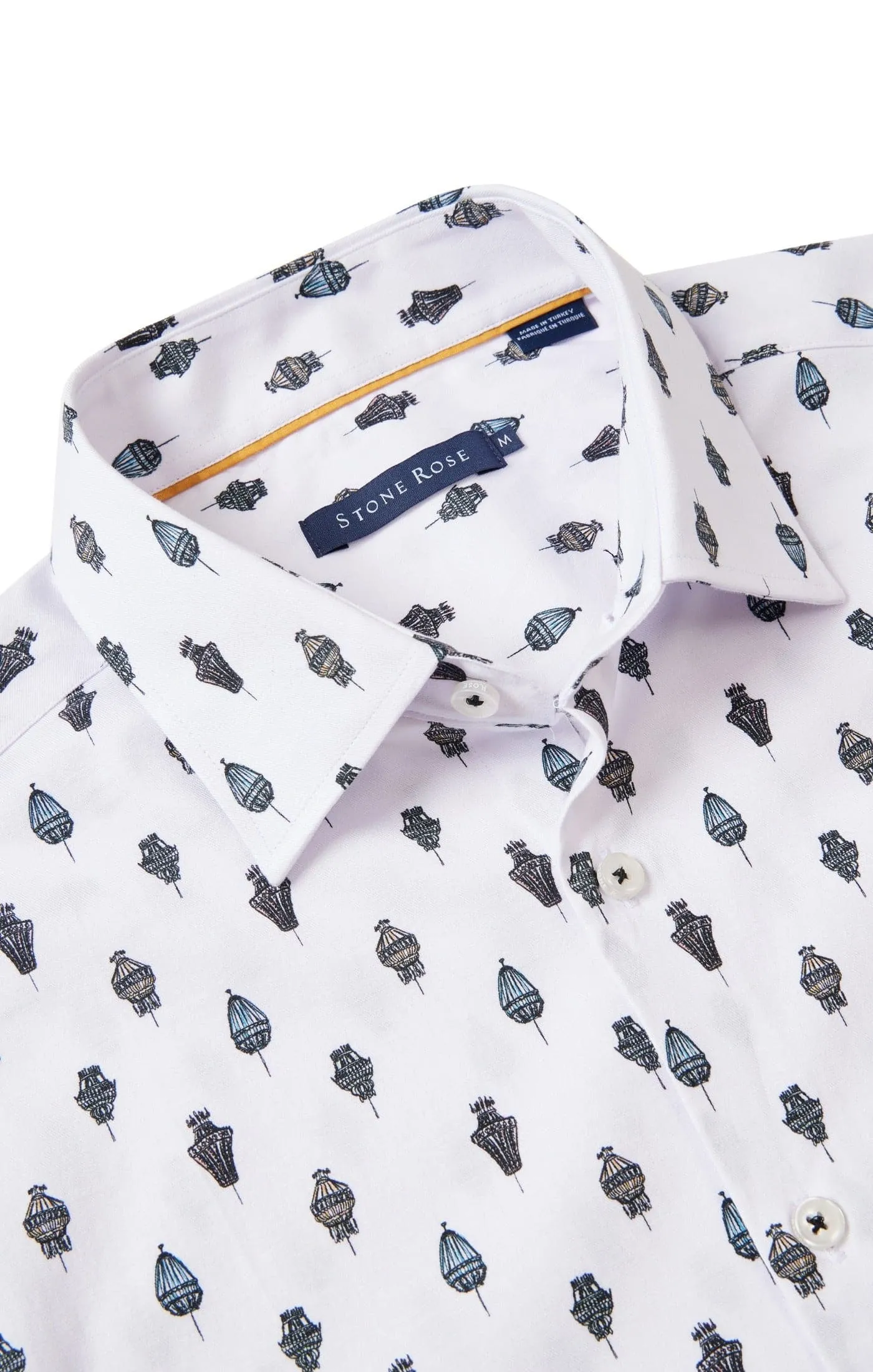 White Chandelier Print Shirt