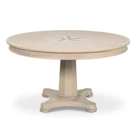 Whitewash Star Round Dining Table