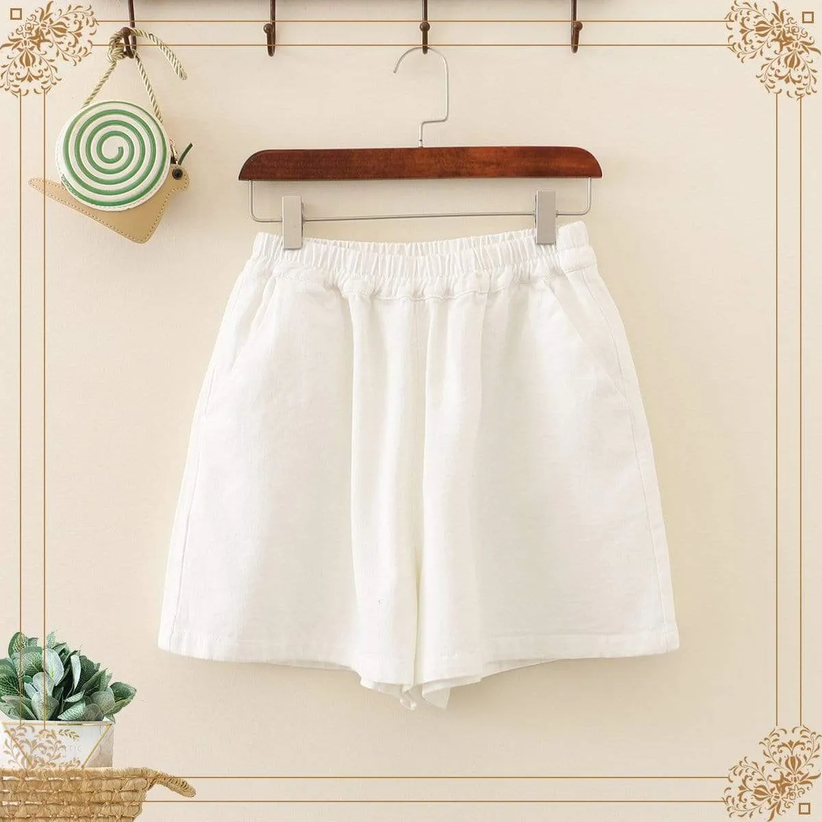 Women's Casual Pure Color Loose Shorts