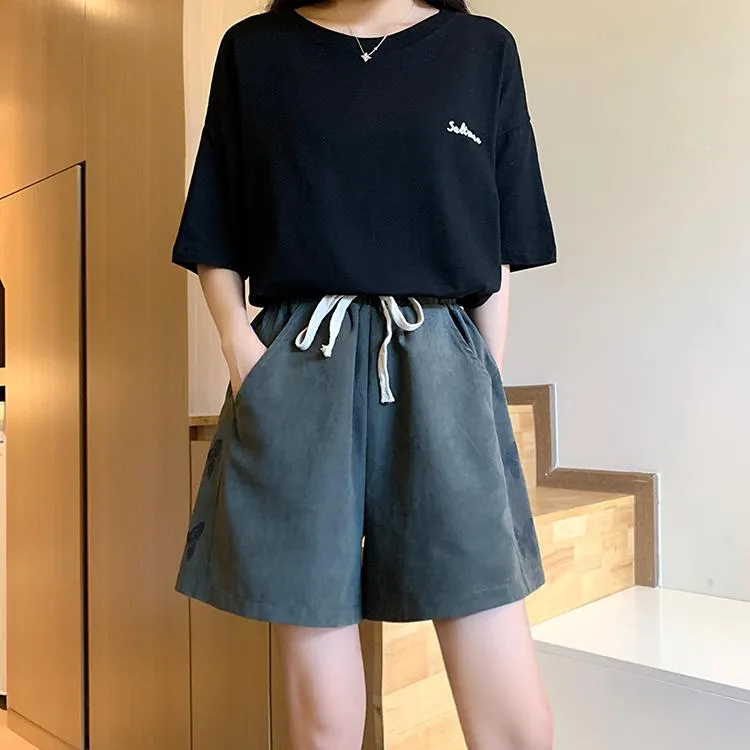 Women's Cute Butterfly Printed Wide-legged Shorts