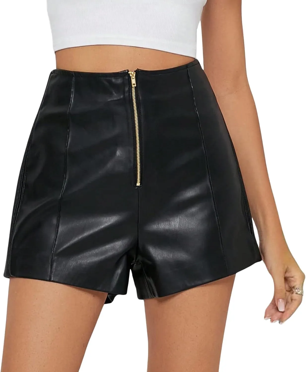 Women's Gothic Shorts Punk Dance Sexy Black Irregular Short Pants High Waist Slim Bodycon Bandage Shorts