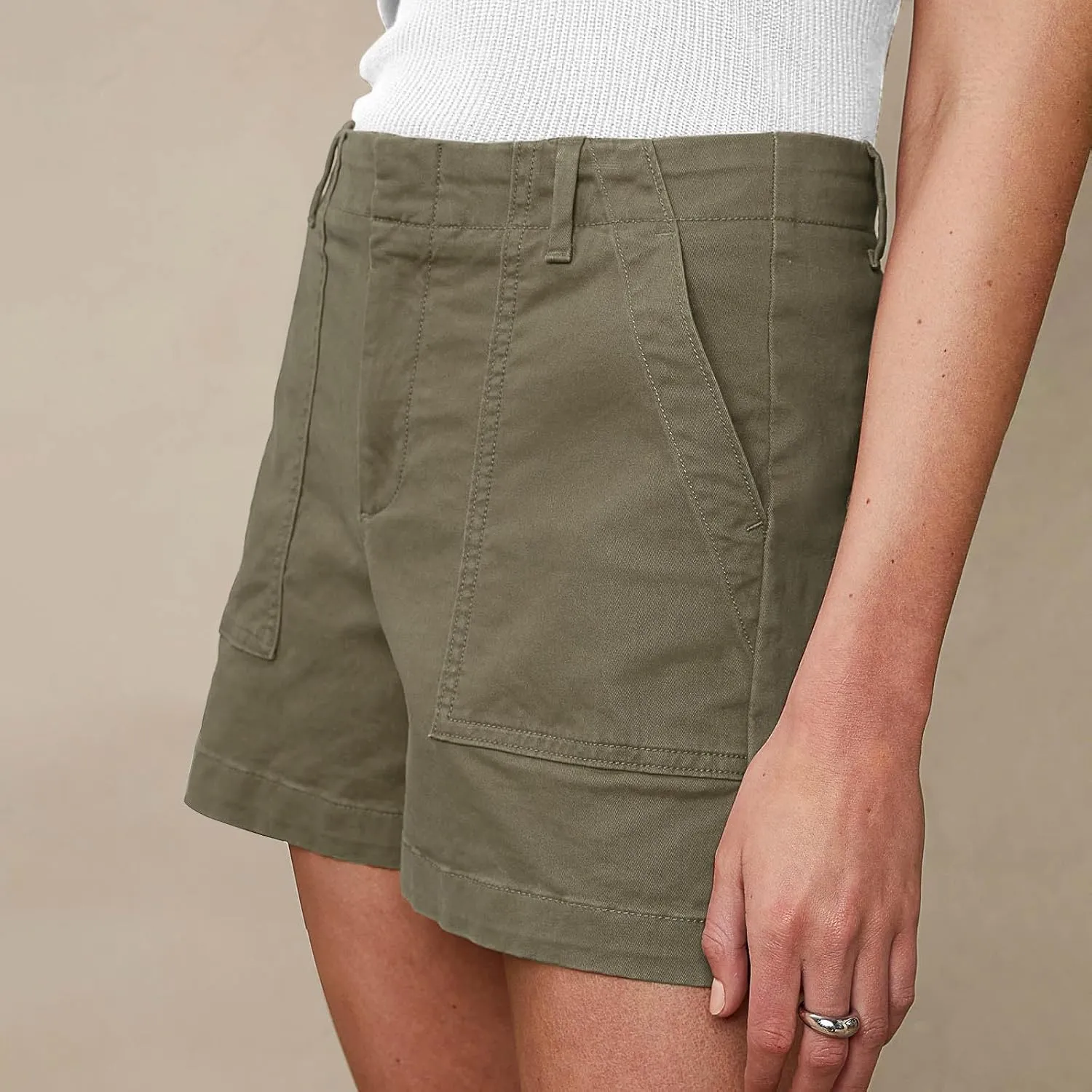 Women's High Waisted Summer Shorts Dressy Casual Pull On Shorts with Tummy Control for Vacation & Beach Outfits