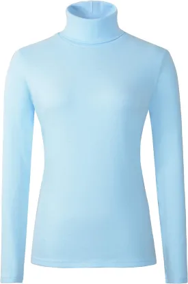 Women's Soft Cotton Turtleneck Top Basic Pullover Sweater