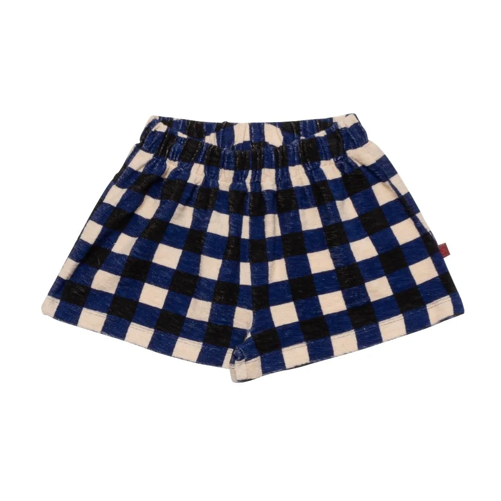 WYNKEN CHECK BLUE DISCO SHORTS